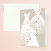 "dressed up" - Bridal Shower Thank You Cards in Champagne by Rebecca Durflinger - Front