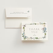 "Garden Love" - Bridal Shower Thank You Cards in Periwinkle by Susan Moyal - Card with Envelope