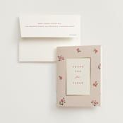 "Romantic Roses" - Bridal Shower Thank You Cards in Blush by Teju Reval - Card with Envelope