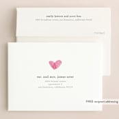 "Fingerprint Heart" - Bridal Shower Thank You Cards in white | pink by Angelene - FREE Recipient Addressing