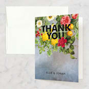 "Flora" - Bridal Shower Thank You Cards in blue by Susie Allen - Front