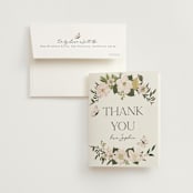 "Blossoms & Butterflies" - Bridal Shower Thank You Cards in Blush by Susan Moyal - Card with Envelope