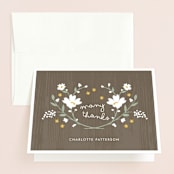 "Rustic Wildflowers" - Bridal Shower Thank You Cards in yellow by Kristie Kern - Front