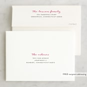 "Make Her Blush" - Bridal Shower Thank You Cards in pink by Up Up Creative - FREE Recipient Addressing