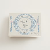 "Wine & Dine" - Bridal Shower Thank You Cards in Porcelain by Elly - Front