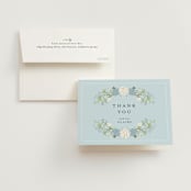 "Wedgewood" - Bridal Shower Thank You Cards in Cerulean by Susan Moyal - Card with Envelope