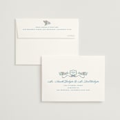 "Floral Frame Crest" - Bridal Shower Thank You Cards in Peony by Erin German - FREE Recipient Addressing