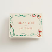 "Amore e Cibo" - Bridal Shower Thank You Cards in Tomato by Cass Loh - Front
