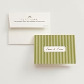 "Stock the Barware" - Bridal Shower Thank You Cards in Olive by Erin German - Card with Envelope