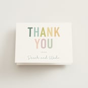 "Cheers And Beers" - Bridal Shower Thank You Cards in Rainbow by Sara Hicks Malone - Front
