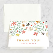 "Botanical Affair" - Bridal Shower Thank You Cards in pink by Yolanda Mariak Chendak - Front