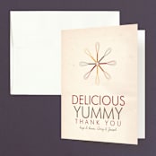 "Couple's Recipe" - Bridal Shower Thank You Cards in red by Ana Gonzalez - Front