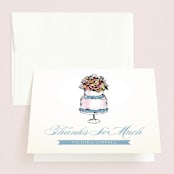 "Sweet n' Chic" - Bridal Shower Thank You Cards in blue by Penelope Poppy - Front