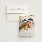 "Spring Blooms" - Bridal Shower Thank You Cards in Blush by Susan Moyal - Card with Envelope