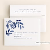"Romantic garden" - Bridal Shower Thank You Cards in Indigo by Yaling Hou Suzuki - FREE Recipient Addressing