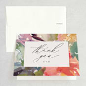 "Pretty" - Bridal Shower Thank You Cards in Peach by Lori Wemple - Front