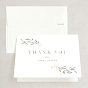 "Leafy Crown" - Bridal Shower Thank You Cards in Petal by Kristie Kern - Front