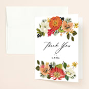 "Tropical Brunch" - Bridal Shower Thank You Cards in Coral by Susan Moyal - Front