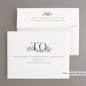 "Coneflower Garland" - Bridal Shower Thank You Cards in Periwinkle by Kate Ahn - FREE Recipient Addressing