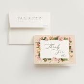 "Bridal Blooms" - Bridal Shower Thank You Cards in Peach by Susan Moyal - Card with Envelope