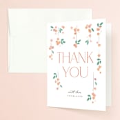 "Floral Tapestry" - Bridal Shower Thank You Cards in Sunset by Robert and Stella - Front