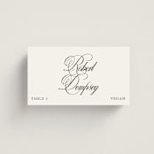"Calligraphy" - Place Cards - Vegetarian in Ink by Megan Davis - Front with Free Guest Printing