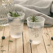"Custom Let's Get Lit Hanukkah Frosted Plastic Cup, set of 50" - Party Cups in silver by ForYourParty
