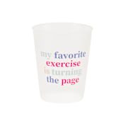 "Book Club "My Favorite Exercise Is Turning The Page" Flex Cups - Set of 8" - Party Cups in multicolor by Jollity and Co