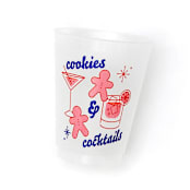 "Cookies and Cocktails Holiday Frosted Plastic Cups, Pack of 12" - Party Cups in multicolor by ForYourParty