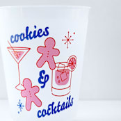"Cookies and Cocktails Holiday Frosted Plastic Cups, Pack of 12" - Party Cups in multicolor by ForYourParty