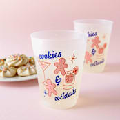 "Cookies and Cocktails Holiday Frosted Plastic Cups, Pack of 12" - Party Cups in multicolor by ForYourParty