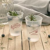 "Custom Most Wonderful Time Frosted Plastic Cup, set of 50" - Party Cups in green by ForYourParty