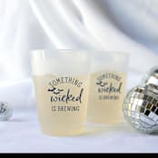 "Personalized Something Wicked Frosted Plastic Cup, set of 50" - Party Cups in clear by ForYourParty