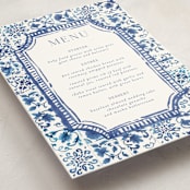 "Amalfi Coast" - Party Menus in Cerulean by Jenna Holcomb - Detail