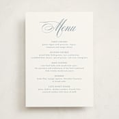 "Empire" - Party Menus in Dusty Blue by Jennifer Postorino - Front