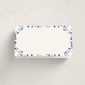 "Amalfi Coast" - Party Place Cards in Cerulean by Jenna Holcomb - Blank Front