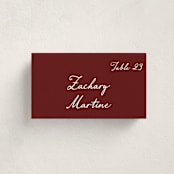 "Handwritten" - Party Place Cards in Wine by Cass Loh - Front with Free Guest Printing