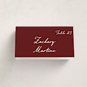 "Handwritten" - Party Place Cards in Wine by Cass Loh - Folded with Free Guest Printing