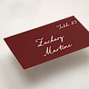 "Handwritten" - Party Place Cards in Wine by Cass Loh - Detail