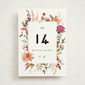 "Lush" - Party Table Numbers in Magenta by Susan Moyal - Front