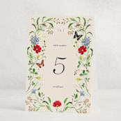 "Wild meadow" - Party Table Numbers in Elder Flower by Sarah Knight - Folded