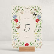 "Wild meadow" - Party Table Numbers in Elder Flower by Sarah Knight - Displayed (stand not included)