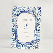 "Amalfi Coast" - Party Table Numbers in Cerulean by Jenna Holcomb - Folded