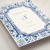 "Amalfi Coast" - Party Table Numbers in Cerulean by Jenna Holcomb - Detail