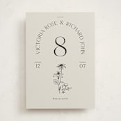 "Floral Type Arch" - Party Table Numbers in Linen by Baumbirdy - Front