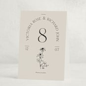 "Floral Type Arch" - Party Table Numbers in Linen by Baumbirdy - Folded