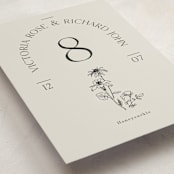 "Floral Type Arch" - Party Table Numbers in Linen by Baumbirdy - Detail
