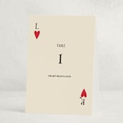 "Red Hearts" - Party Table Numbers in Champagne by Helena Vitto - Folded