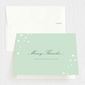 "Fluttering Dress" - Quinceañera Thank You Cards in Mint by Sheila Sunaryo - Front
