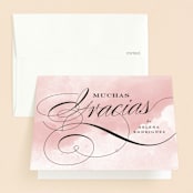 "Dancing Script" - Quinceañera Thank You Cards in Mulberry by Jill Means - Front